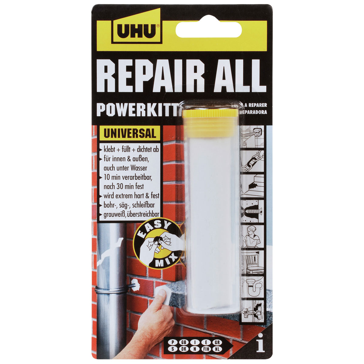 UHU Zwei-Komponenten-Klebstoff repair all powerkitt 60 g