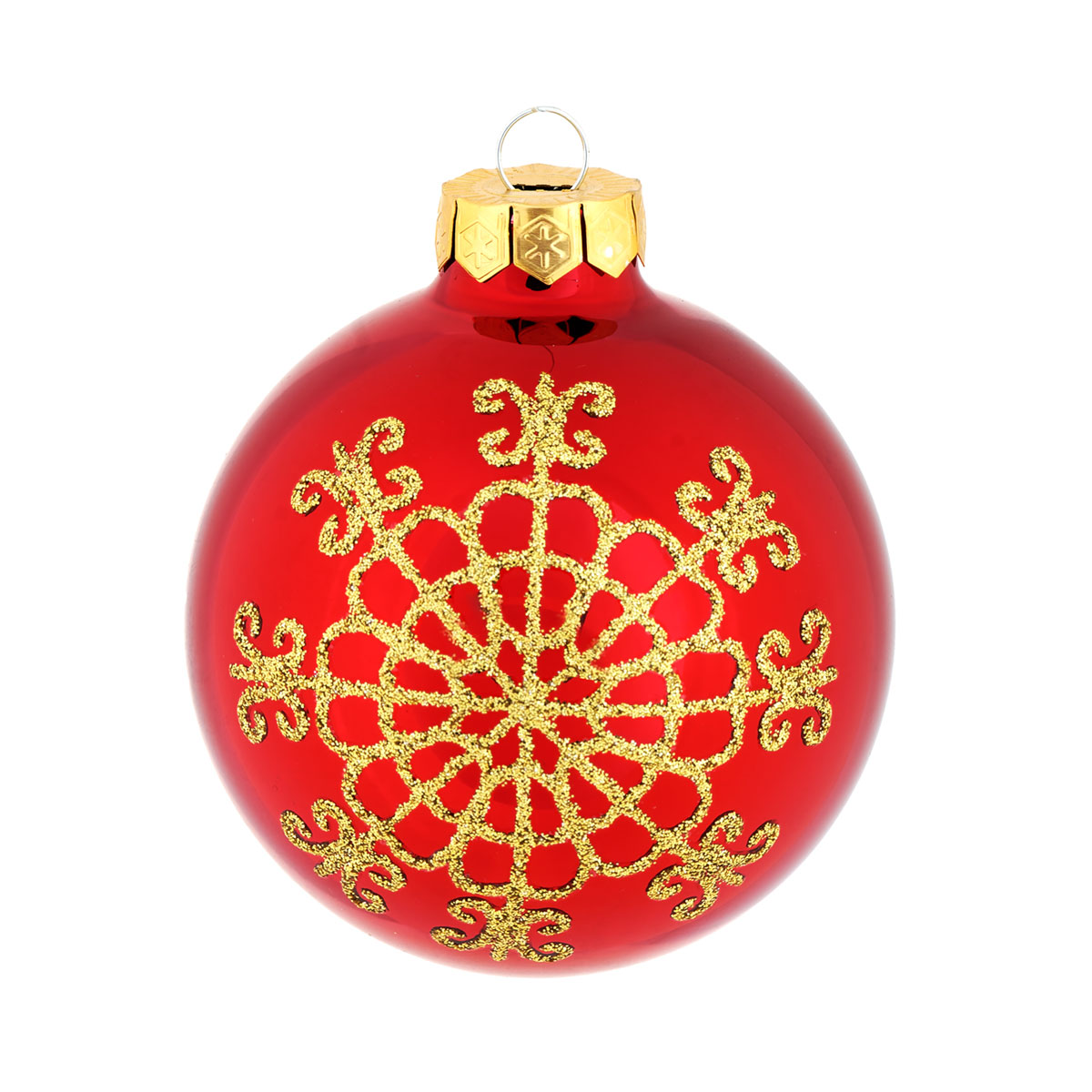 Ambientis Dekorierte Kugel rot -glänzend Bild 2