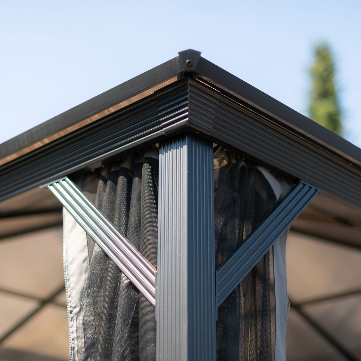 Sojag Pavillon Verona 1014 inkl. Moskitonetz 298,3x422,5x261cm Anthrazit Bild 7