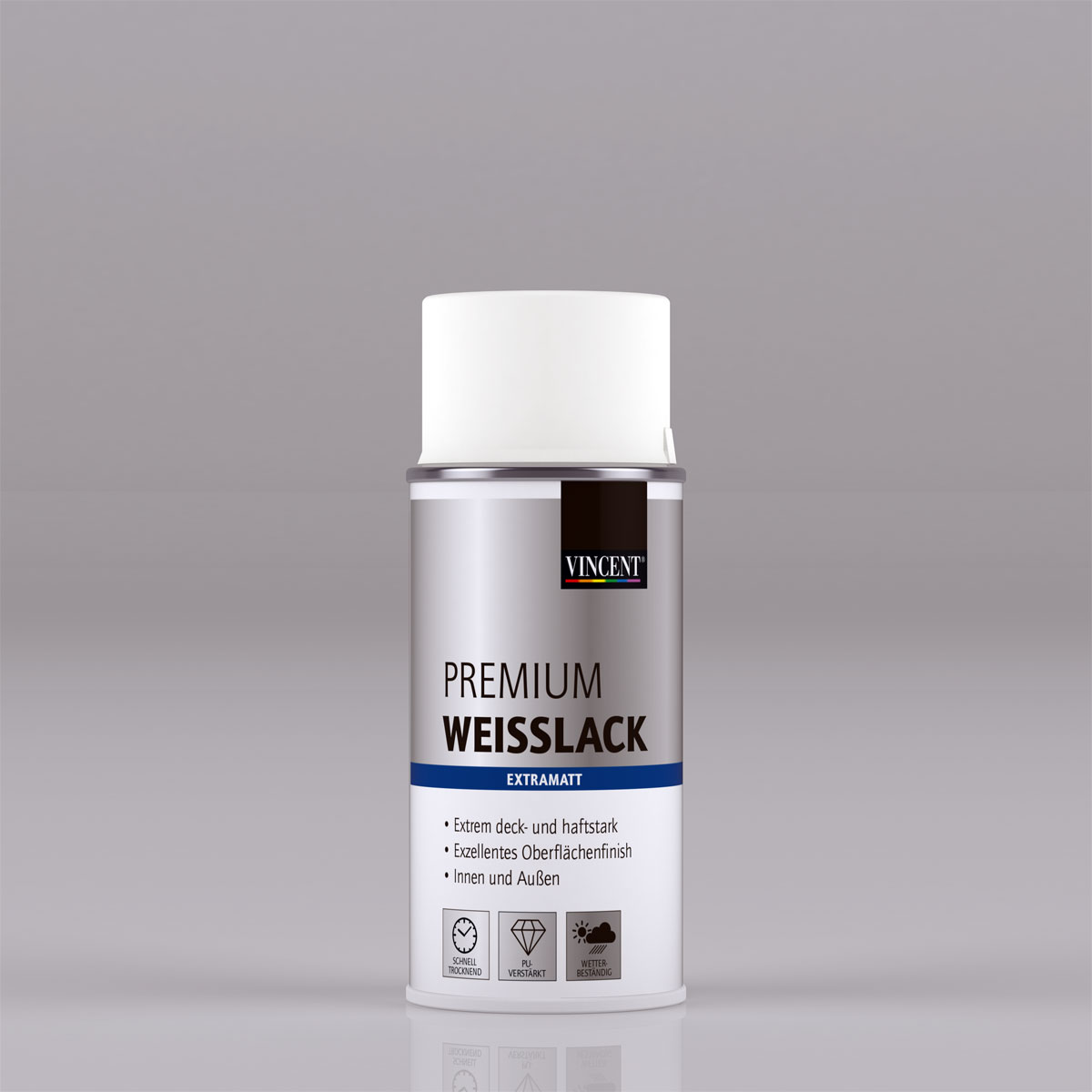 Vincent Premium Weißlack RAL 9010 Reinweiß extramatt 150 ml