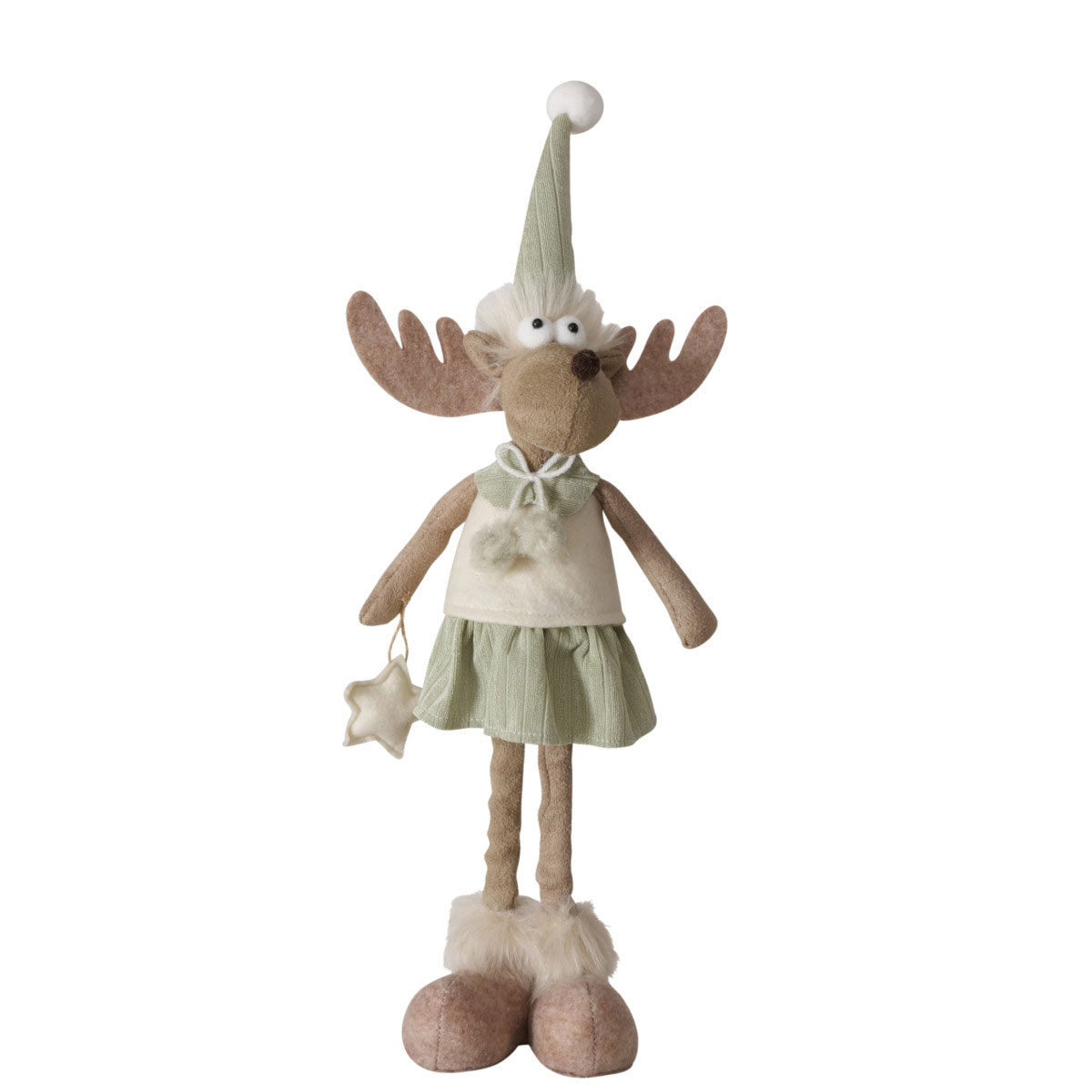 Figur Bruny sortiert Elch 17 x 12 x 45 cm cremeweiß braun hellgrün Textil Bild 3