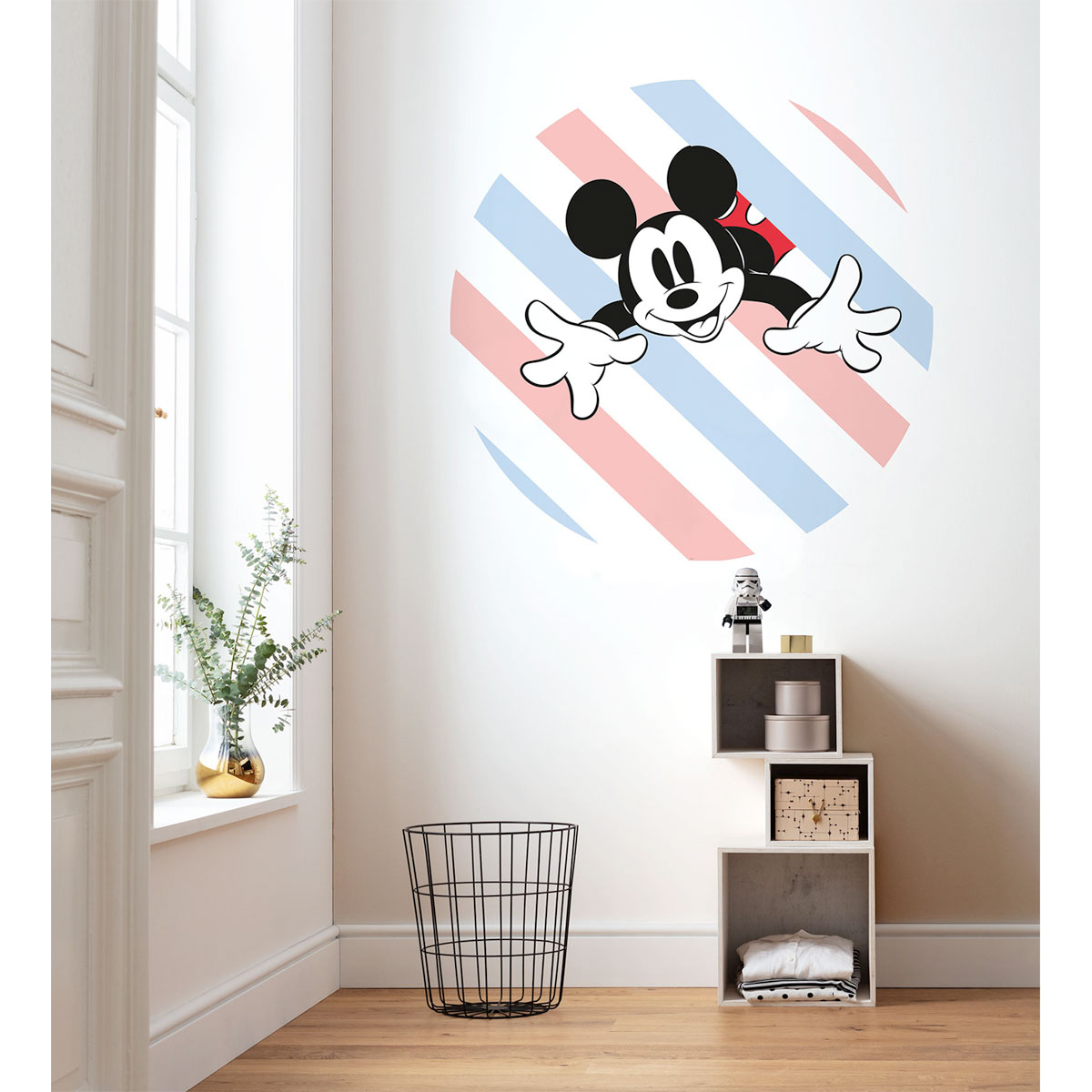 Komar Selbstklebende Vlies Fototapete rund Mickey Hang in There Durchmesser 125 cm
