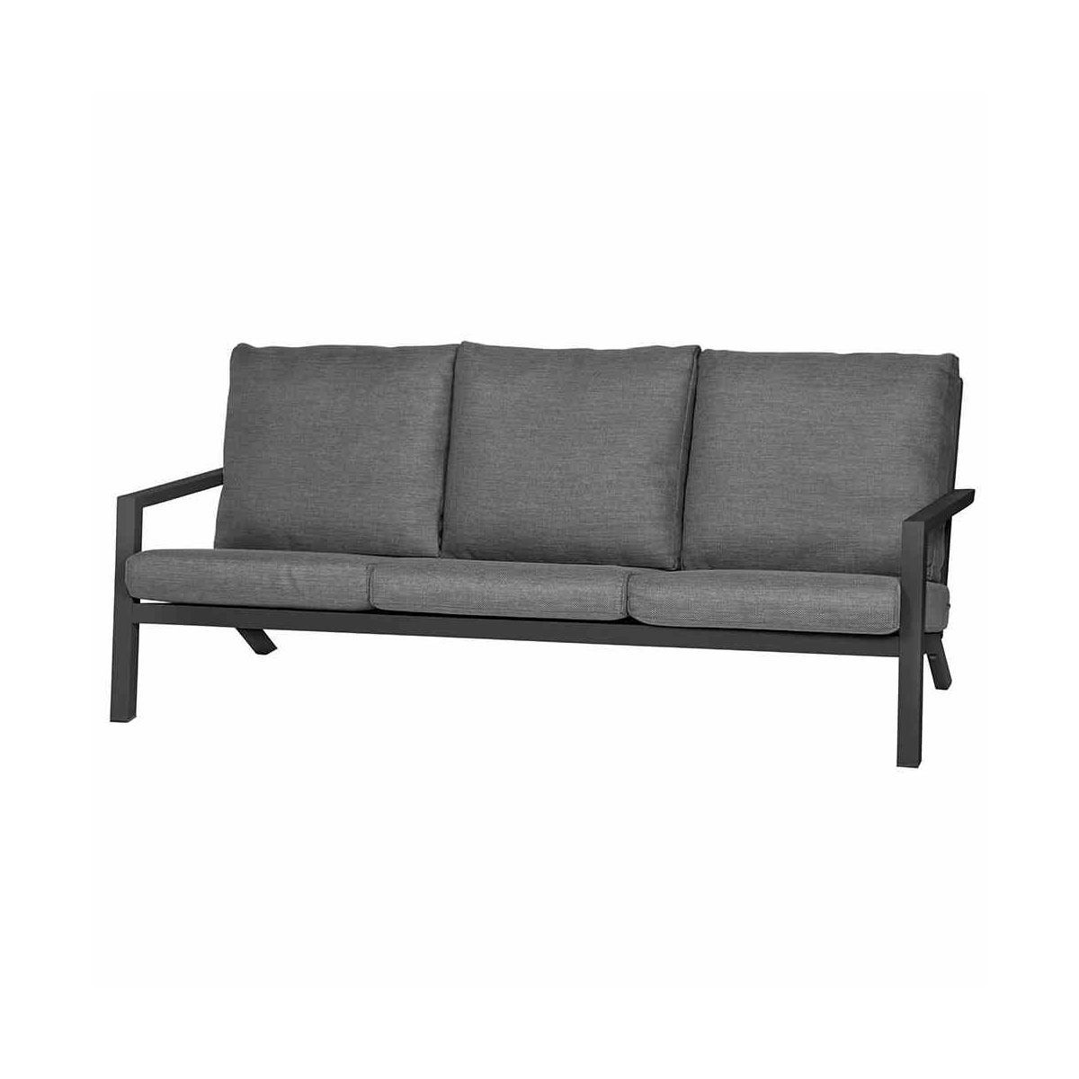 Siena Garden Lounge 3er-Sofa Belia 210 x 81 x 91 cm matt anthrazit/grau