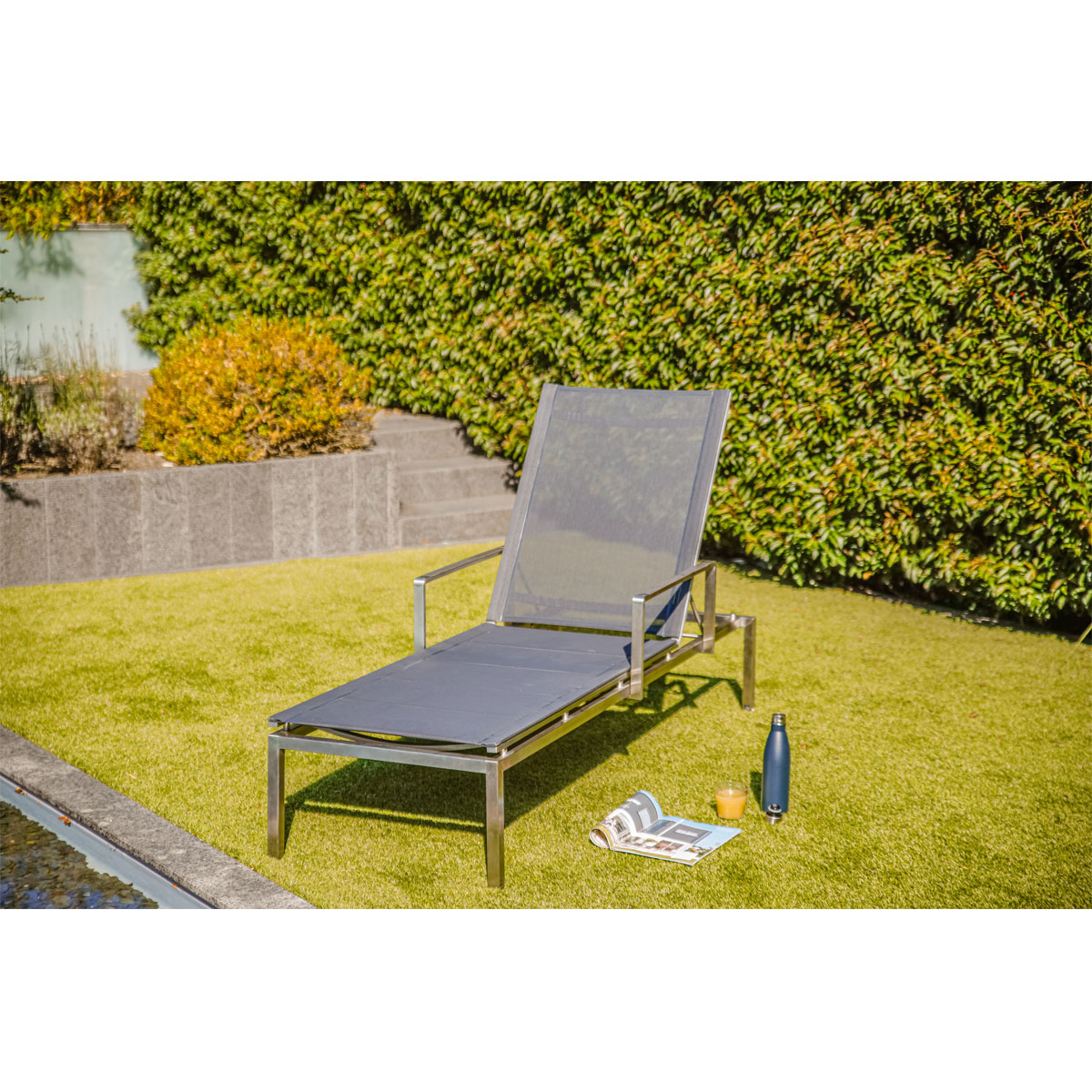 Greemotion Testrut Gartenliege Klappliege Sydney inkl Armlehne mit HPL-Auflage