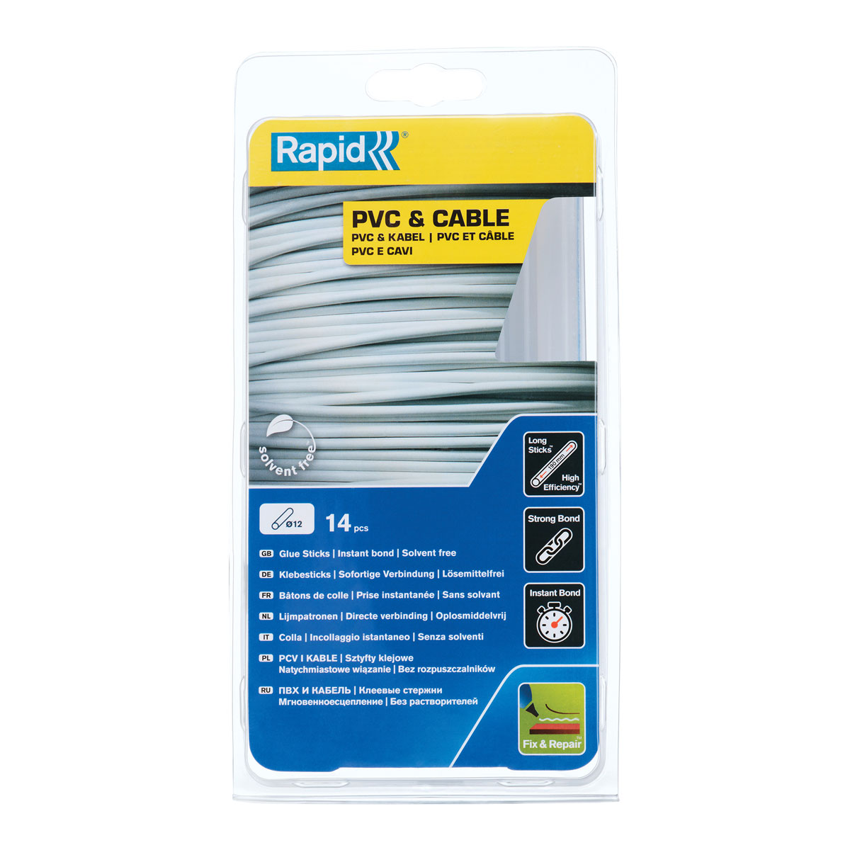 Rapid Heißklebesticks 12 x 190 mm 14 Stück