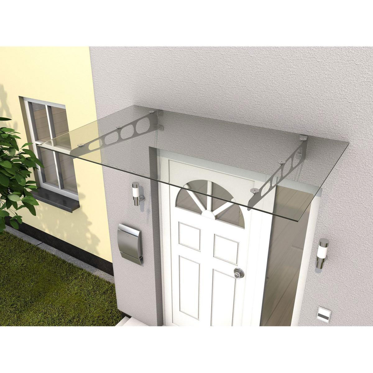 Durabil Edelstahl Vordach HD/LT VSG klar 160 x 90 x 16 cm