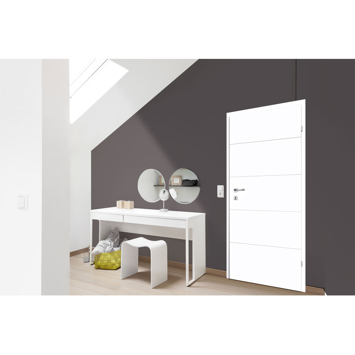 Zimmertür Sylt DIN R weiß 73,5 x 198,5 cm Bild 3