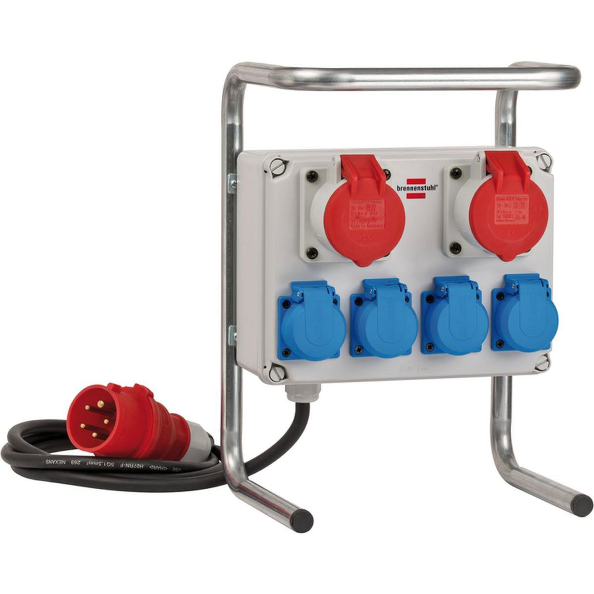 Brennenstuhl Kompakter Kleinstromverteiler BKV 2/4 G 2 m Kabel grau