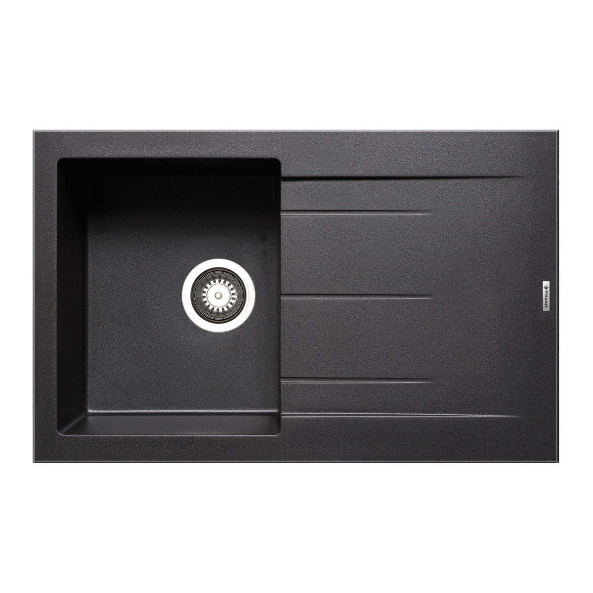 Pyramis  Einbauspuele ALAZIA 79 x 50 cm 1B 1D Granit Carbon