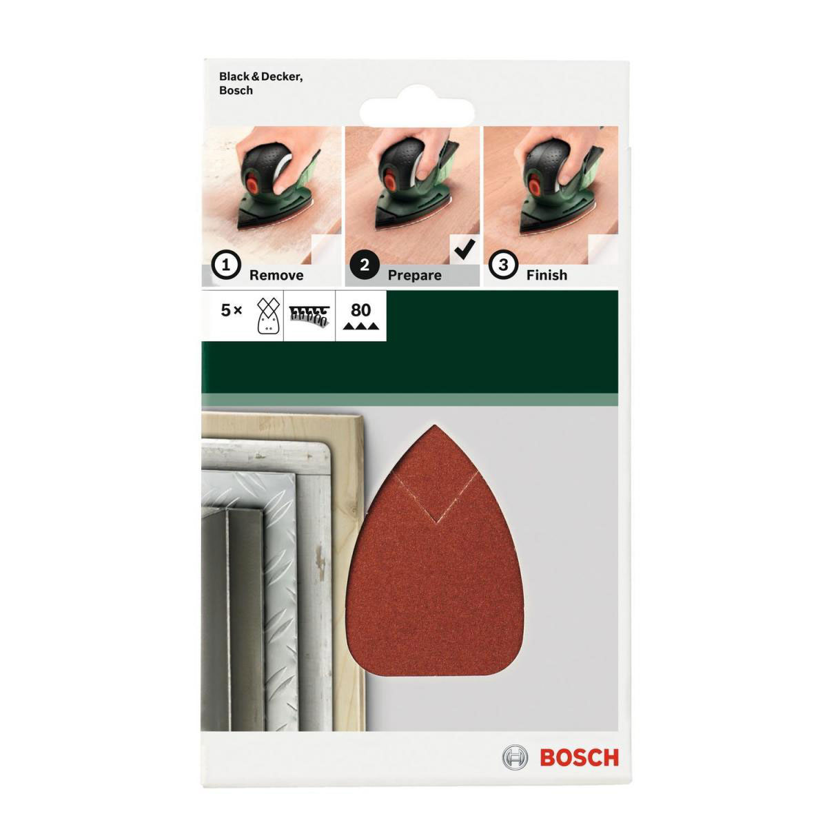 Bosch  DIY Multischleifblatt 9,5 x 13,5 cm G40 Klett 5 Stück Bild 4
