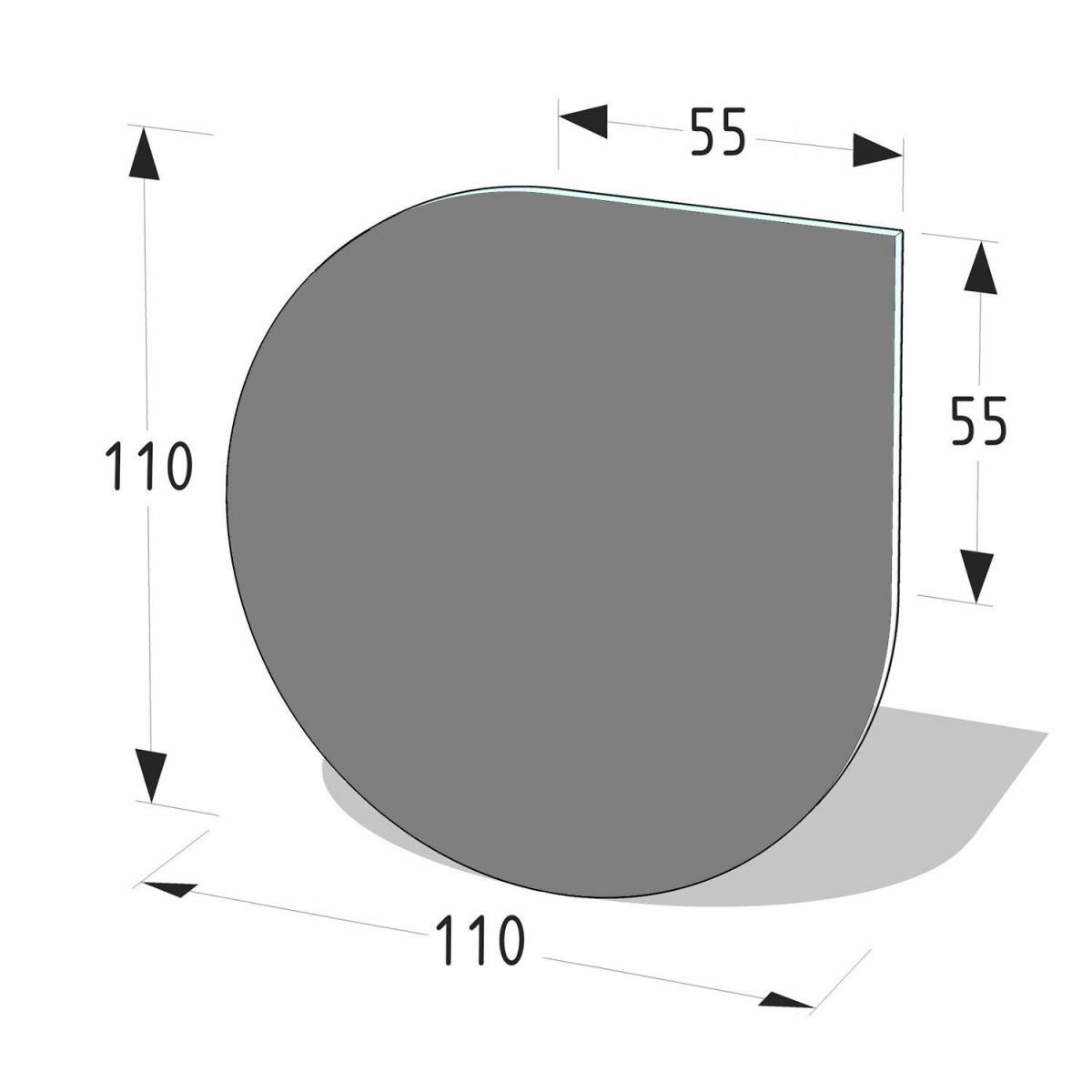 Metallbodenplatte Tropfenform 110 x 110 cm