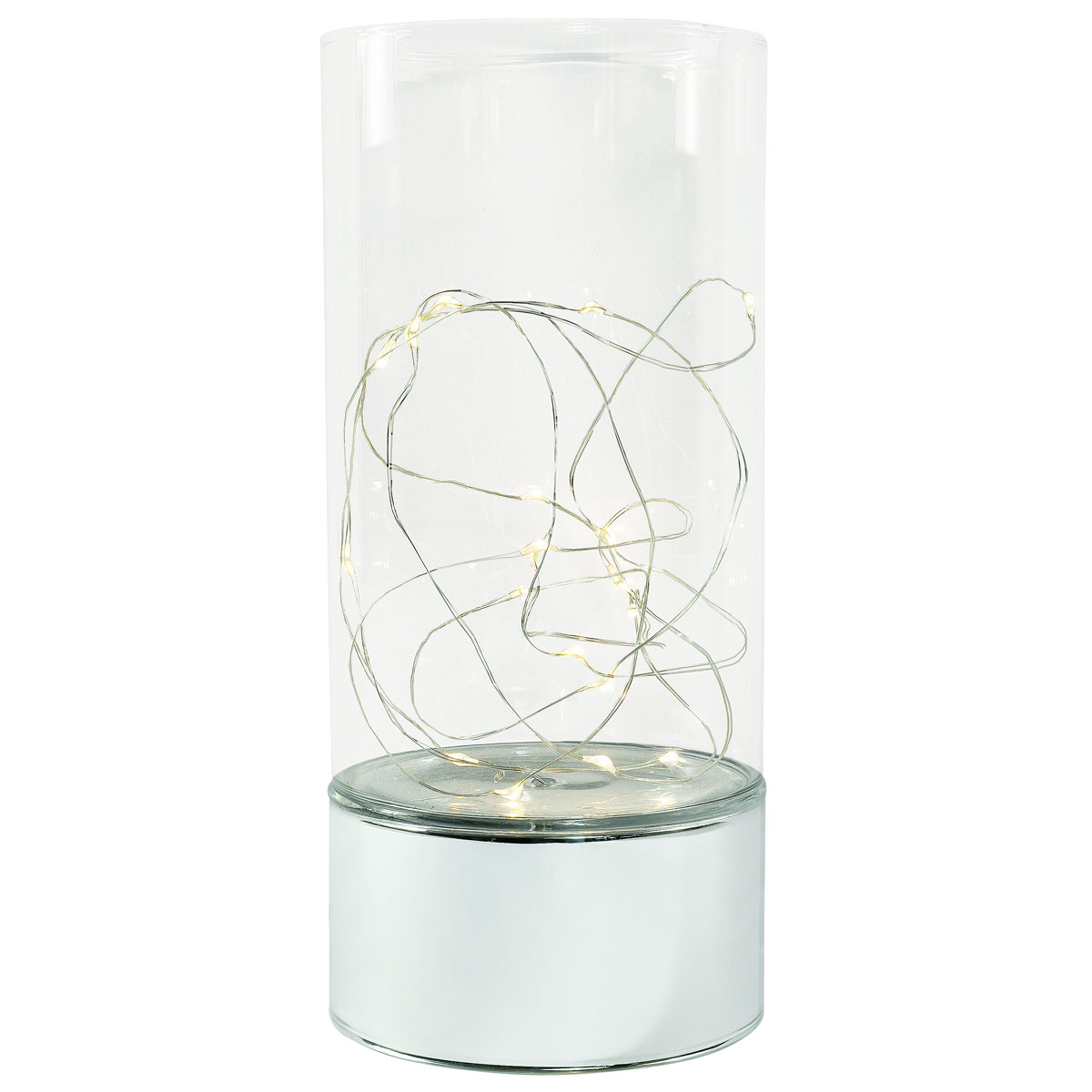 Lichtdeko mit LED-Kette Durchmesser 9 x 20 cm Glas Bild 2