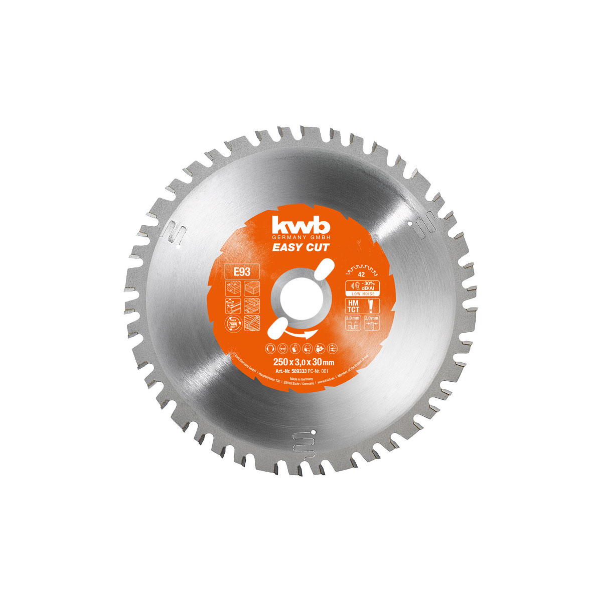 kwb Kreissägeblätter Easy Cut für Bau- und Tischkreissägen Durchmesser 250 mm