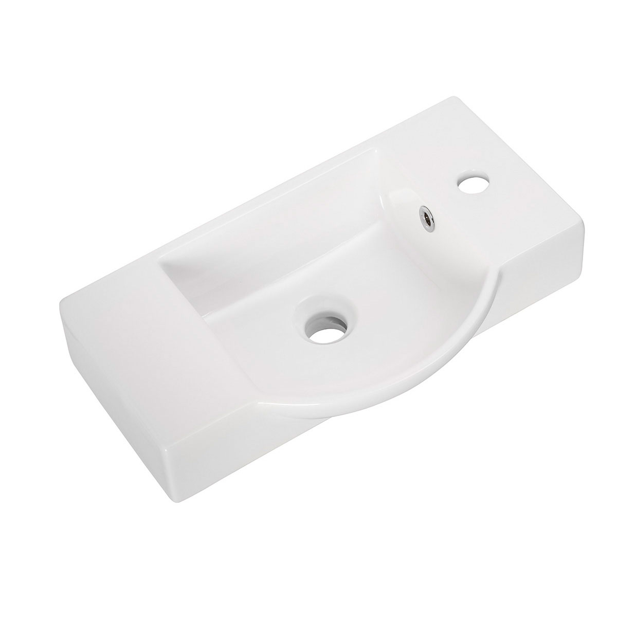 Fackelmann Gäste-WC Keramikbecken SBC 545 x 145 x 317 mm Weiß Hahnloch rechts