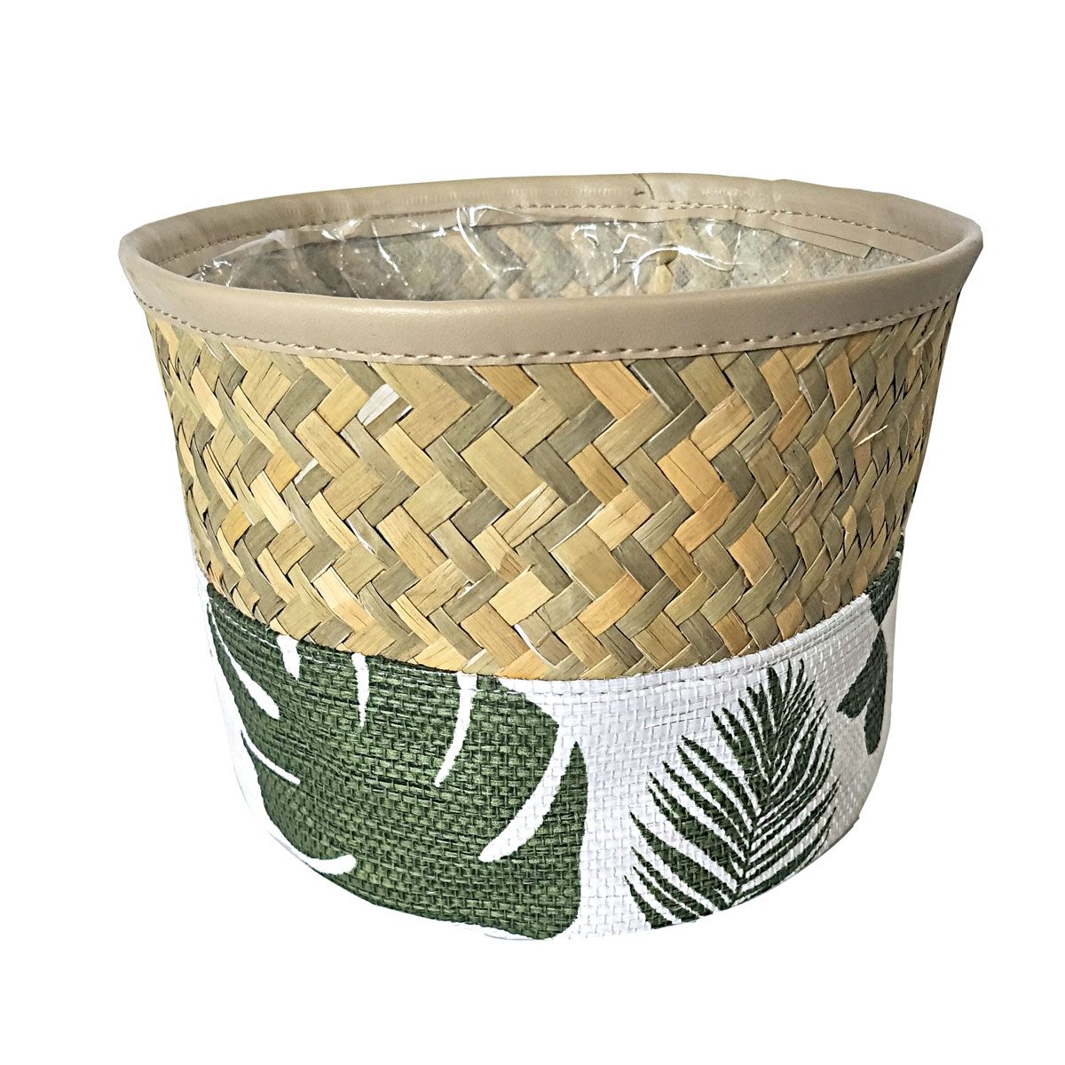 Haveson Seegraskorb Monstera 15 x 17 x 15 cm