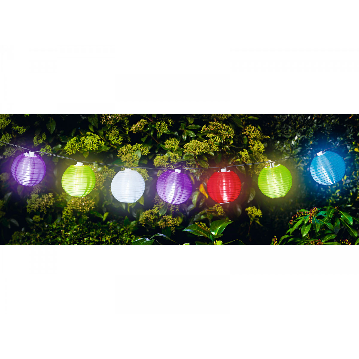 Flector Garten LED-Solar-Lichterkette Lampion mehrfarbig