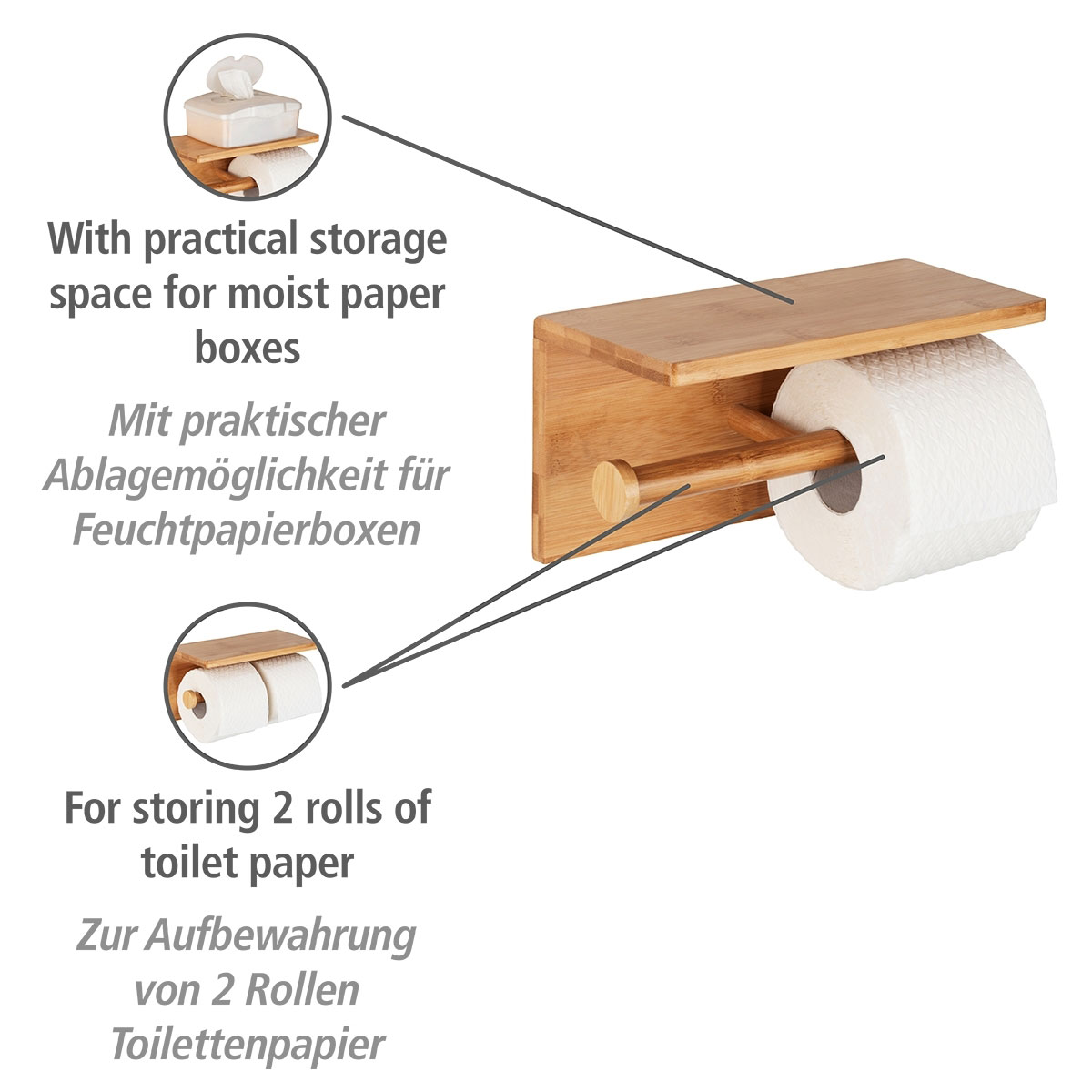 Wenko Toilettenpapierhalter Duo Bambusa Bild 2