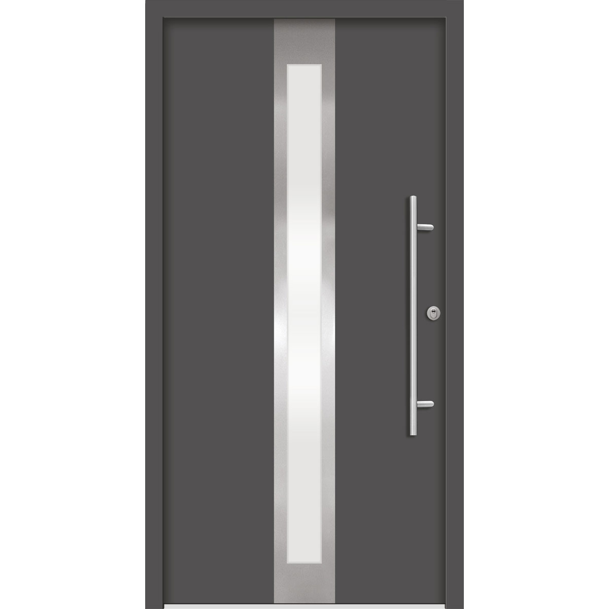 SplenDoor Premium-Haustür Passivedoor Stockholm RC2 energiesparend einbruchsicher anthrazit 100 x 210 cm rechts