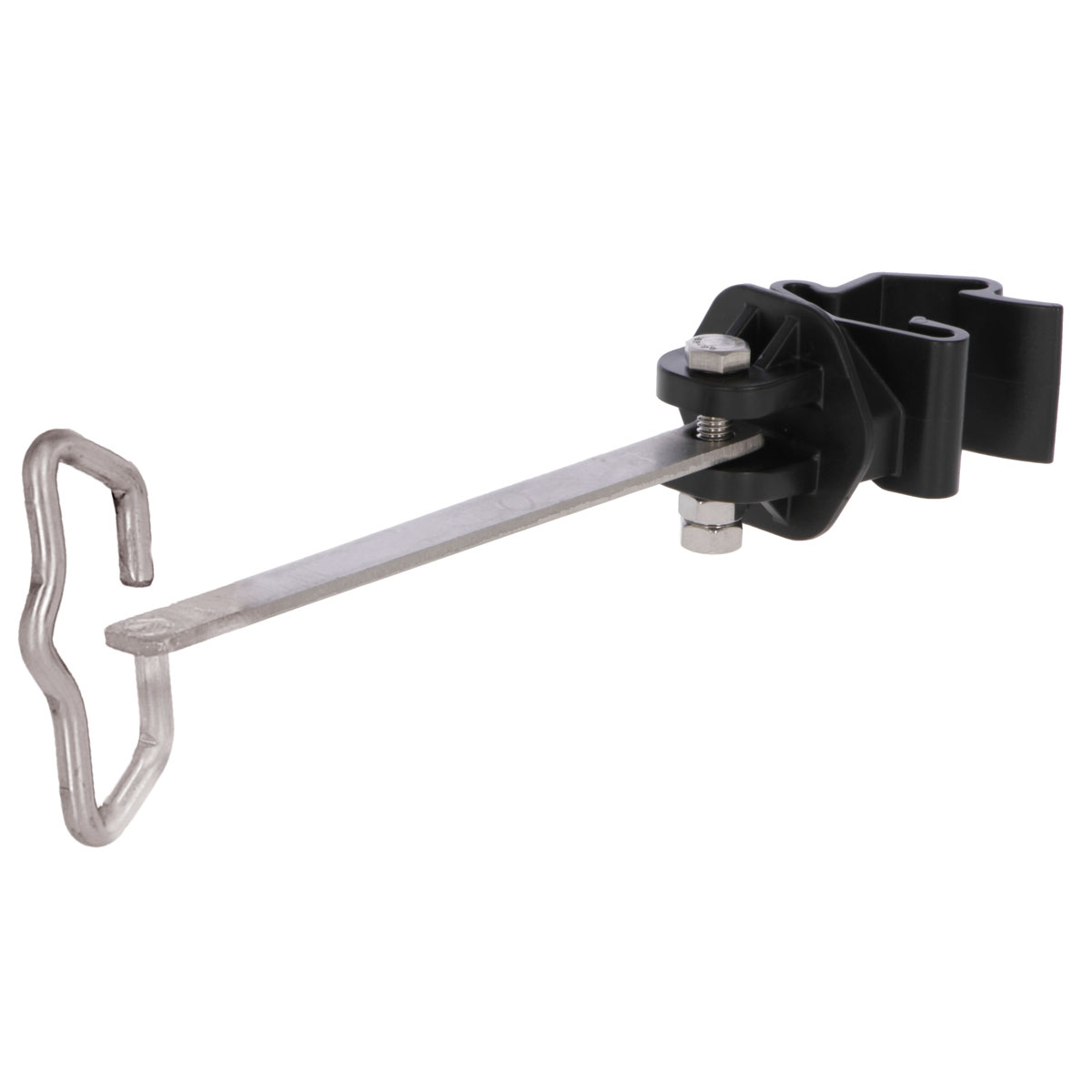 Zaunecklösungs-Set T-Post 15 cm schwarz 8-teilig