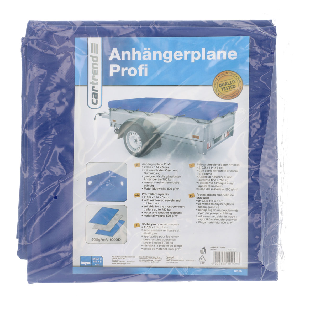 Cartrend  Anhängerplane 114 x 210 cm Bild 3