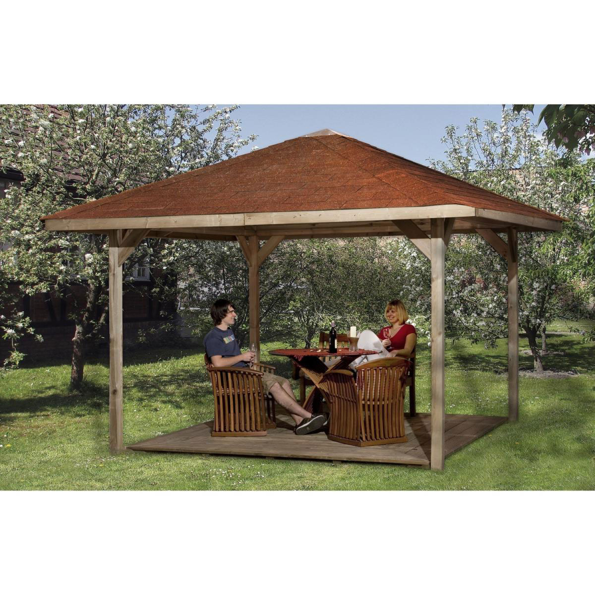 Weka Holzpavillon 651 A Größe 1/2 433 x 433 x 204 cm