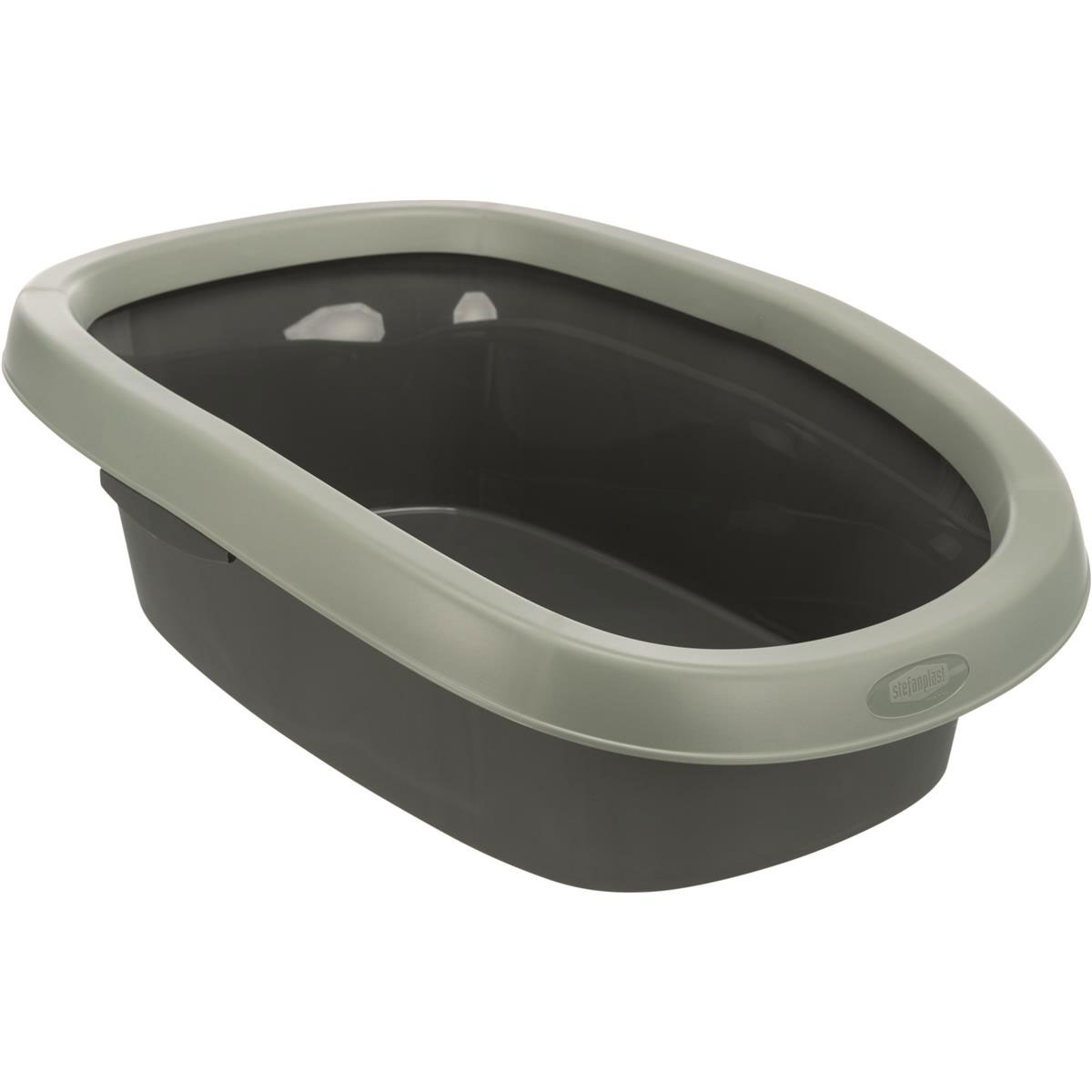 Trixie Be Eco Katzentoilette Carlo mit Rand 38 x 17 x 58 cm anthrazit/grau-grün