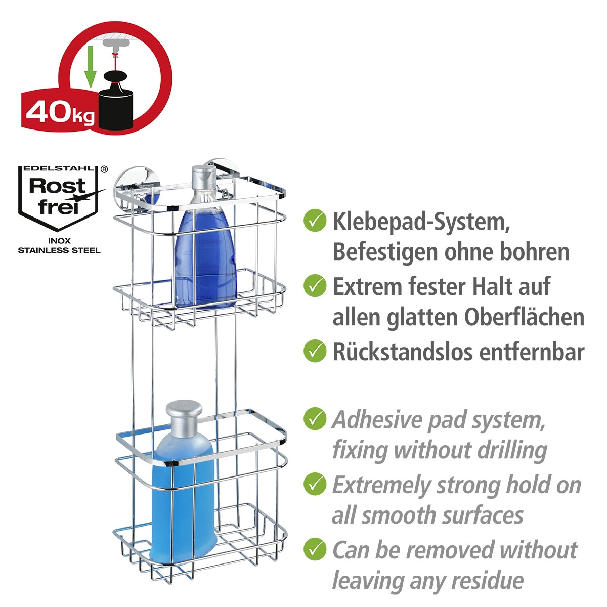 Wenko Turbo-Loc Wandregal 2 Etagen Bild 4