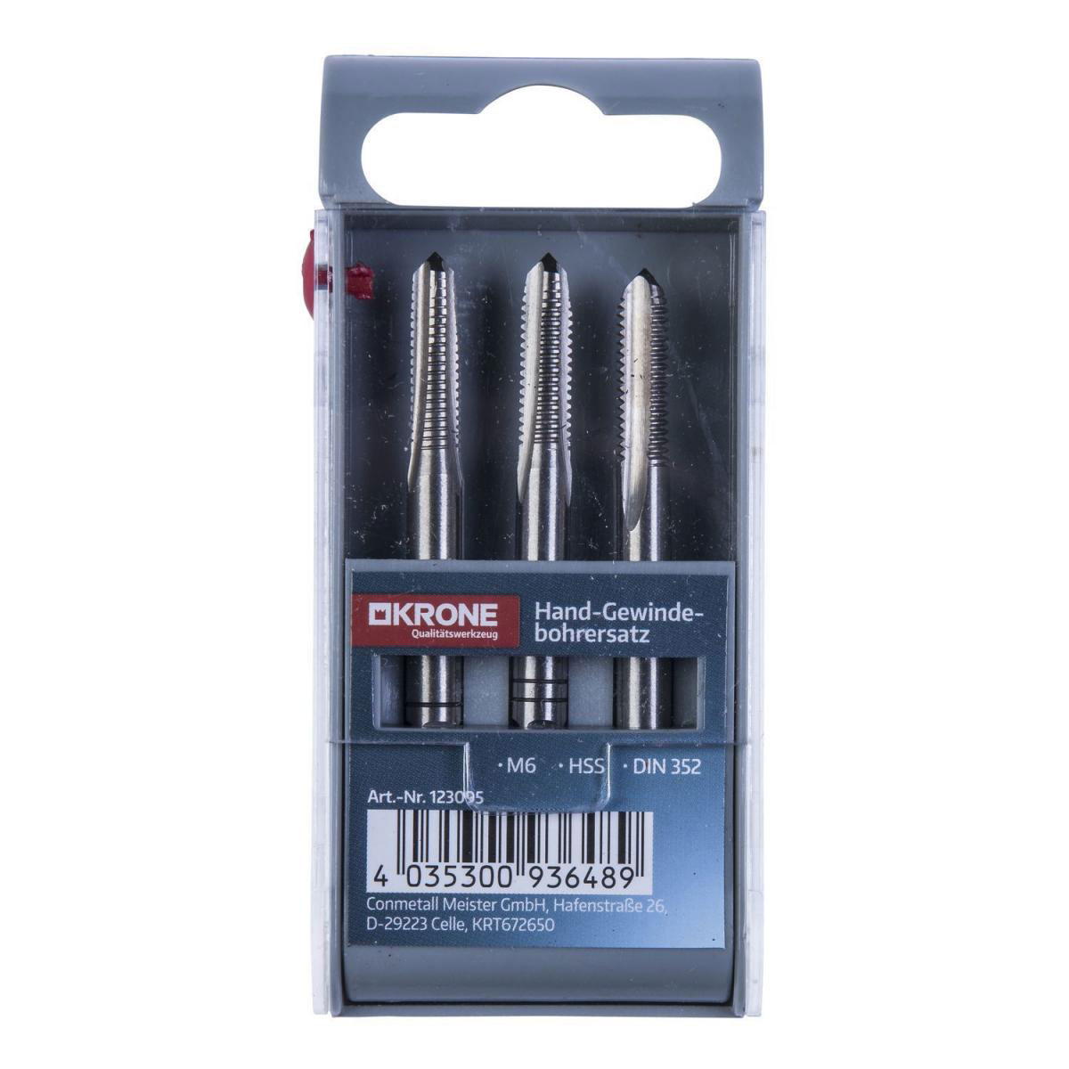 Krone Gewindebohrer-Satz HSS M6 3-teilig Bild 2