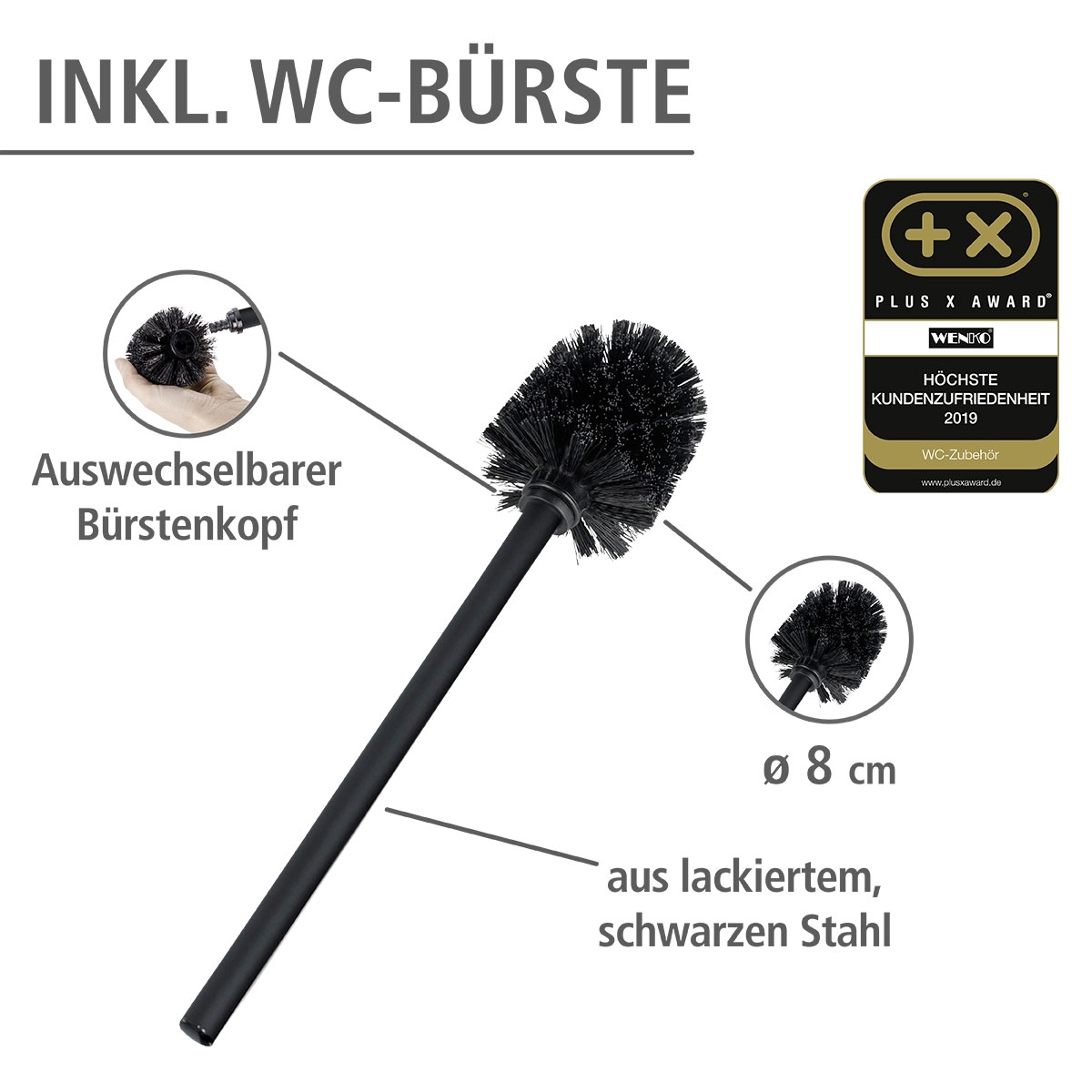 Wenko Stand WC-Garnitur Rivalta schwarz Bild 3