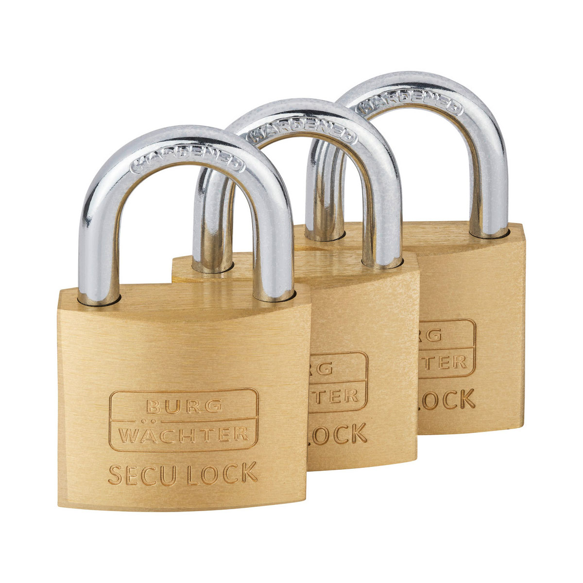 Burg Wächter Vorhängeschloss-Set Trio 405 40 GL 37,6 x 60 x 12,6 mm Messing