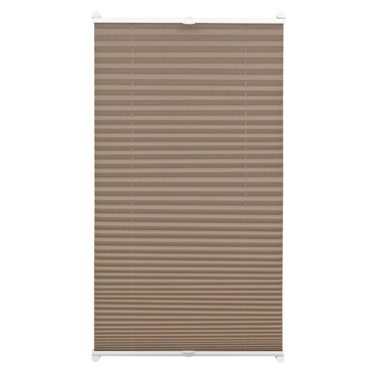 Gardinia Plissee EasyFix mit 2 Bedienschienen 90 x 130 cm taupe Bild 1