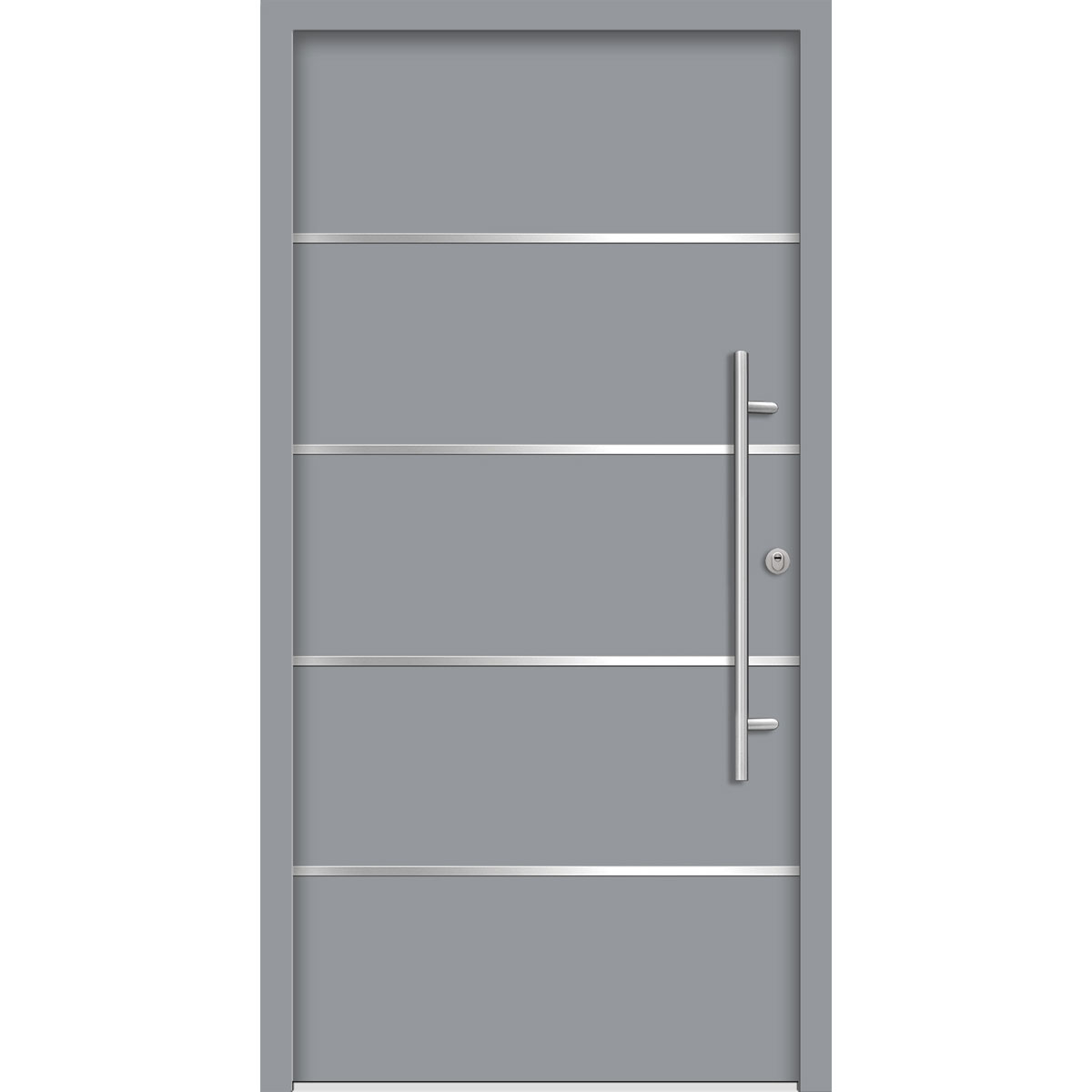SplenDoor Premium-Haustür Passivedoor Visby RC2 energiesparend einbruchsicher grau 100 x 210 cm rechts