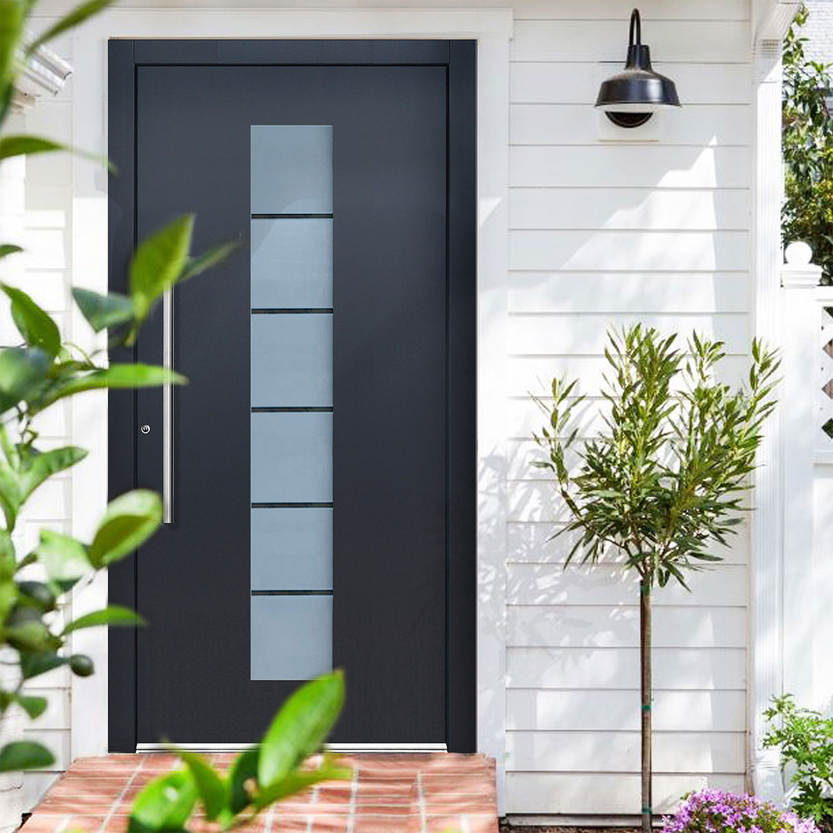 Aluminium-Sicherheitshaustür 108 Lucca anthrazit Anschlag links 110 x 210 cm Bild 4