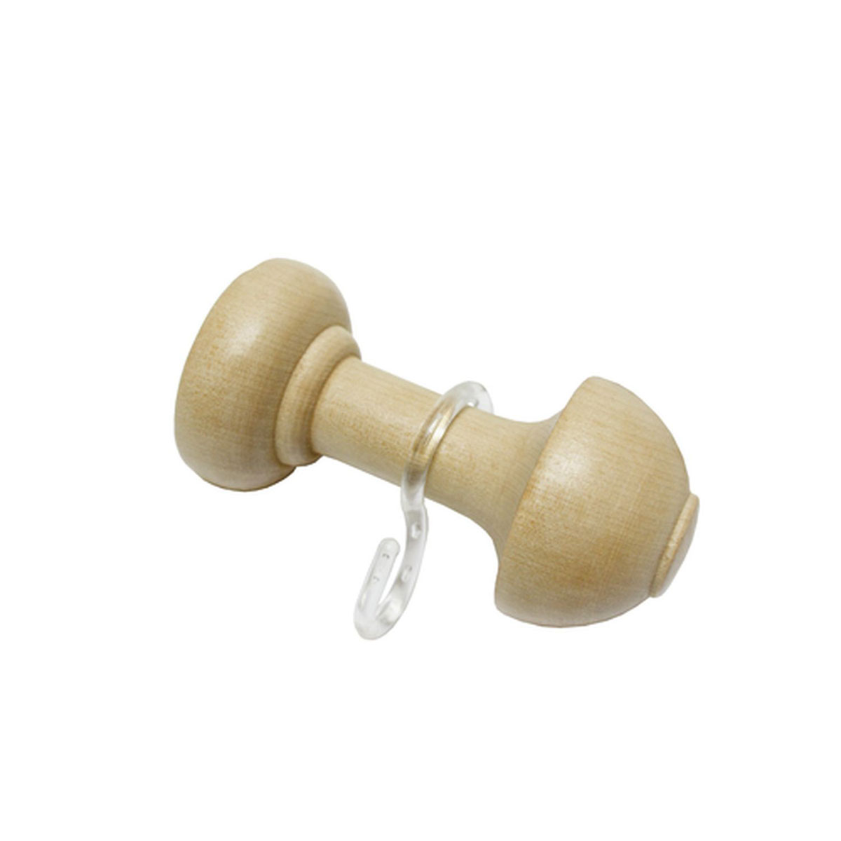 Gardinia Schalhalter Holz 8 cm mit Haken Natur