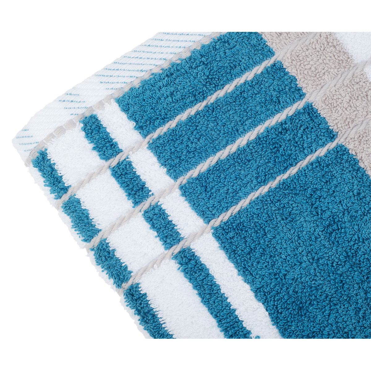 Handtuch Berlin Streifen 50 x 100 petrol/ taupe Bild 3