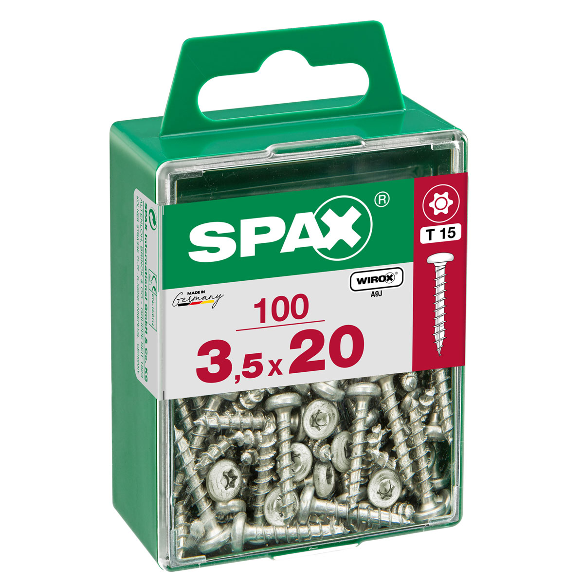 Spax Universalschraube WIROX Rundkopf 3,5 x 20 mm Torx 100 Stück Spax Universalschraube WIROX Rundkopf 3,5 x 20 mm Torx 100 Stück