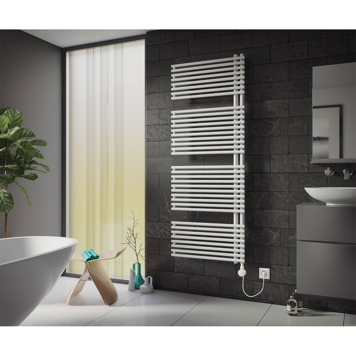 Ximax  Elektrischer Handtuchwärmer Helene 1789 x 500 mm 900 Watt Typ 5 Weiß