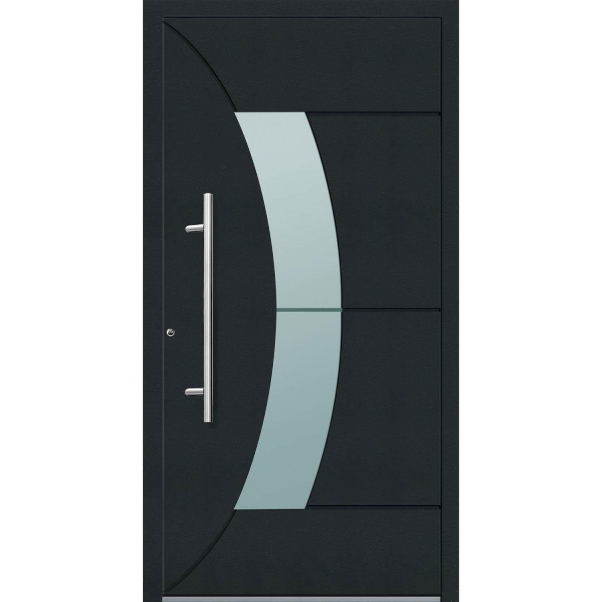 Aluminium Sicherheits-Haustür Verona Exklusiv 75 mm anthrazit 110 x 210 cm Anschlag links inkl Griffset