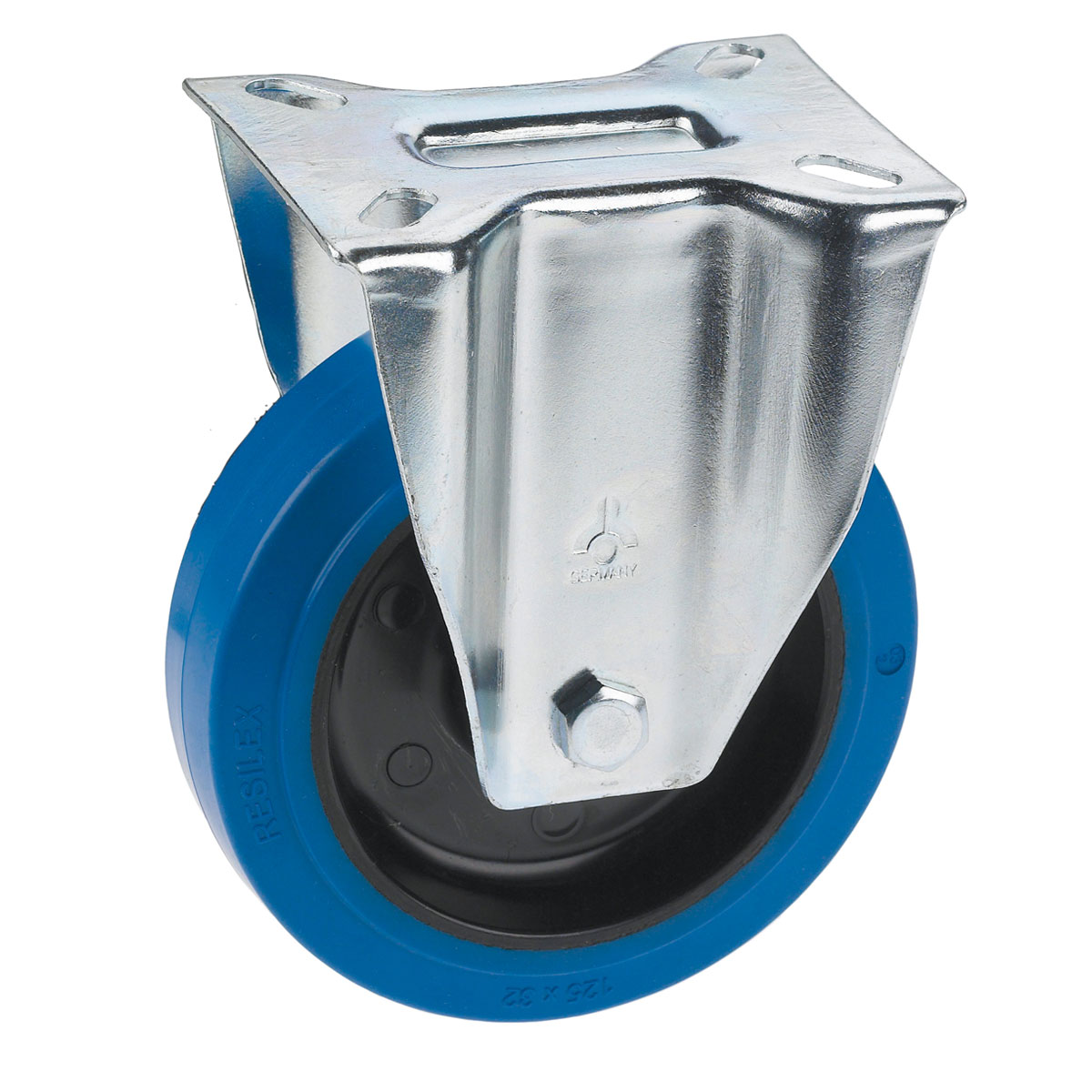 Dörner + Helmer Bockrolle mit Vollgummi-Lauffläche 100 x 36 mm verzinkt