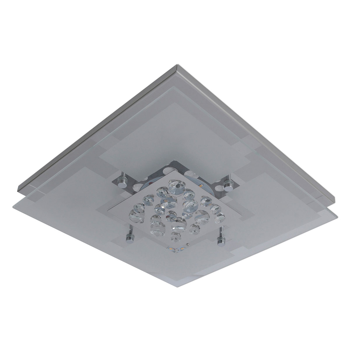 Naeve LED DL Chur Metall/Glas chromeLxBxH: 30x30x7,5cm