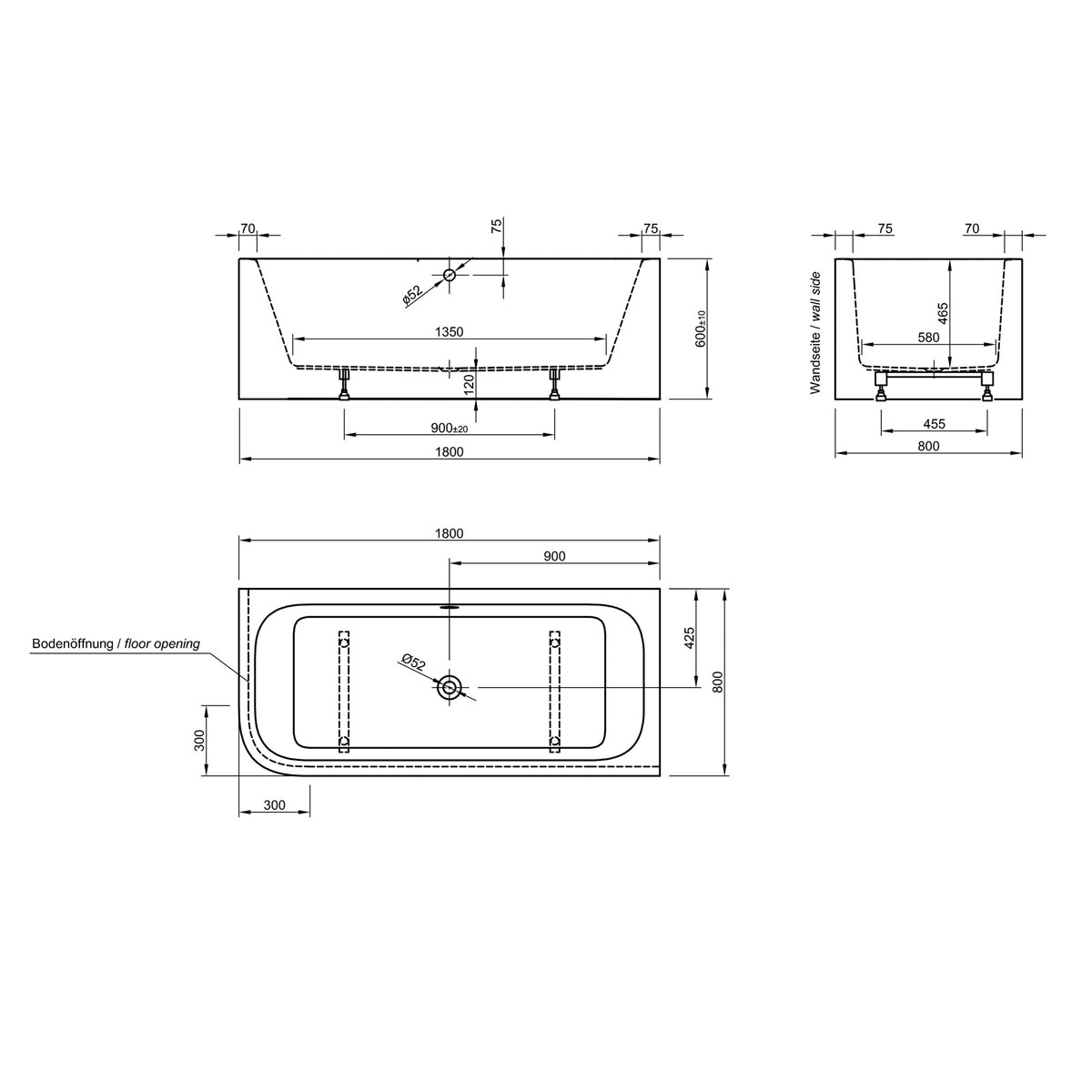Ottofond Whirlpool-Komplettset Spirit 180 x 80 cm Ausführung links Bild 2