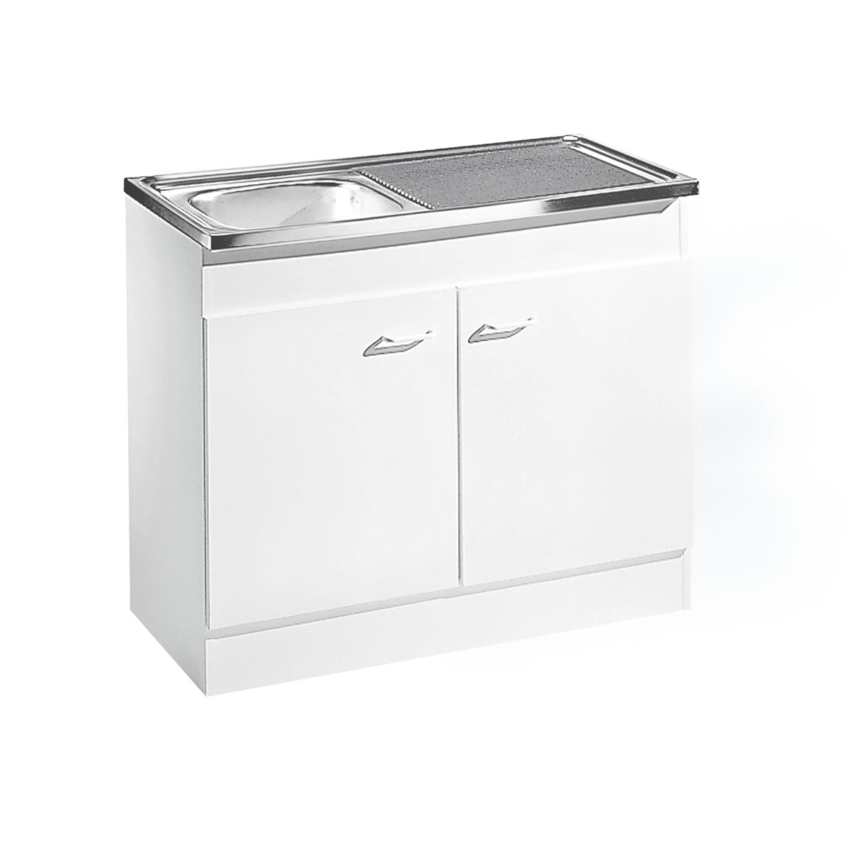 Respekta Samara Komplettspüle KS50D 100 x 50 cm Weiß / Weiß