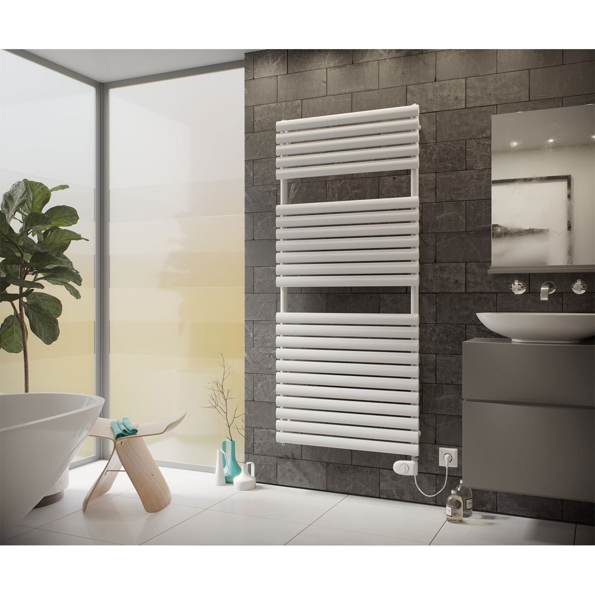 Ximax  Elektrischer Handtuchwärmer Nestor 1164 x 600 mm 600 Watt Typ 3 Weiß