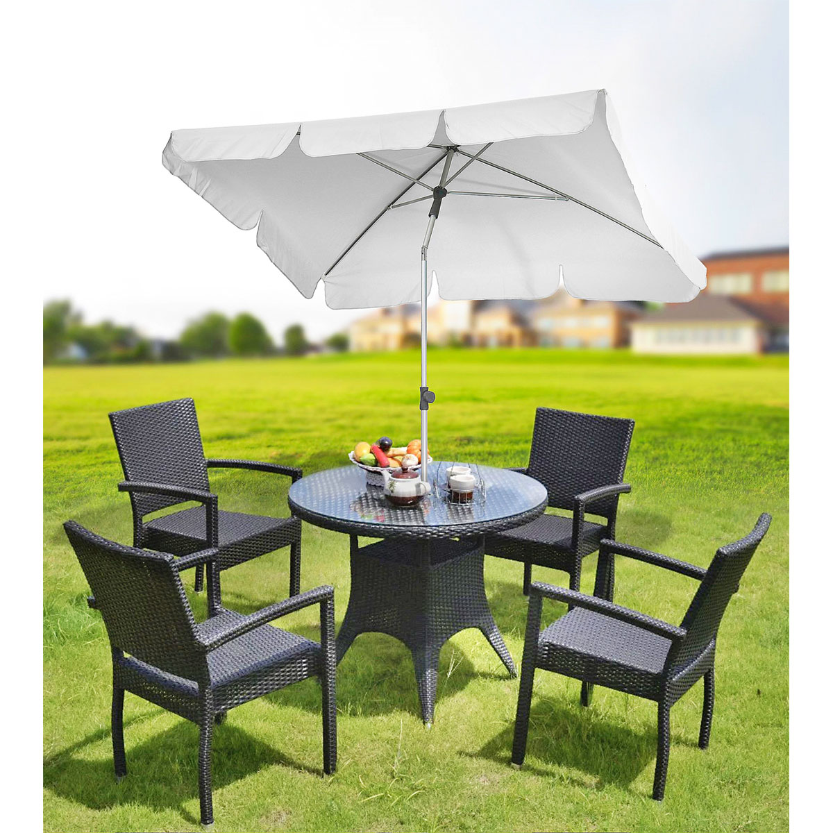 Haveson Marktschirm Udine 210 x 140 cm Terrakotta Bild 2