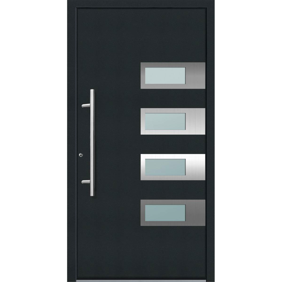 Aluminium Sicherheits-Haustür Neapel Superior 60 mm anthrazit 100 x 210 cm Anschlag links inkl Griffset