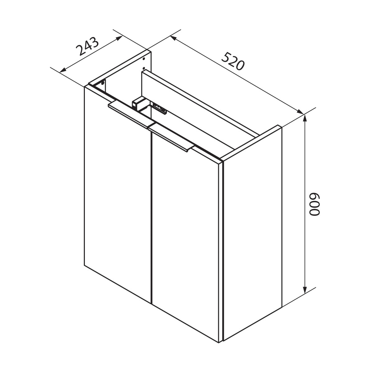 Fackelmann  Gäste-WC Waschtischunterschrank SBC 520 x 600 x 243 mm anthrazit Bild 6