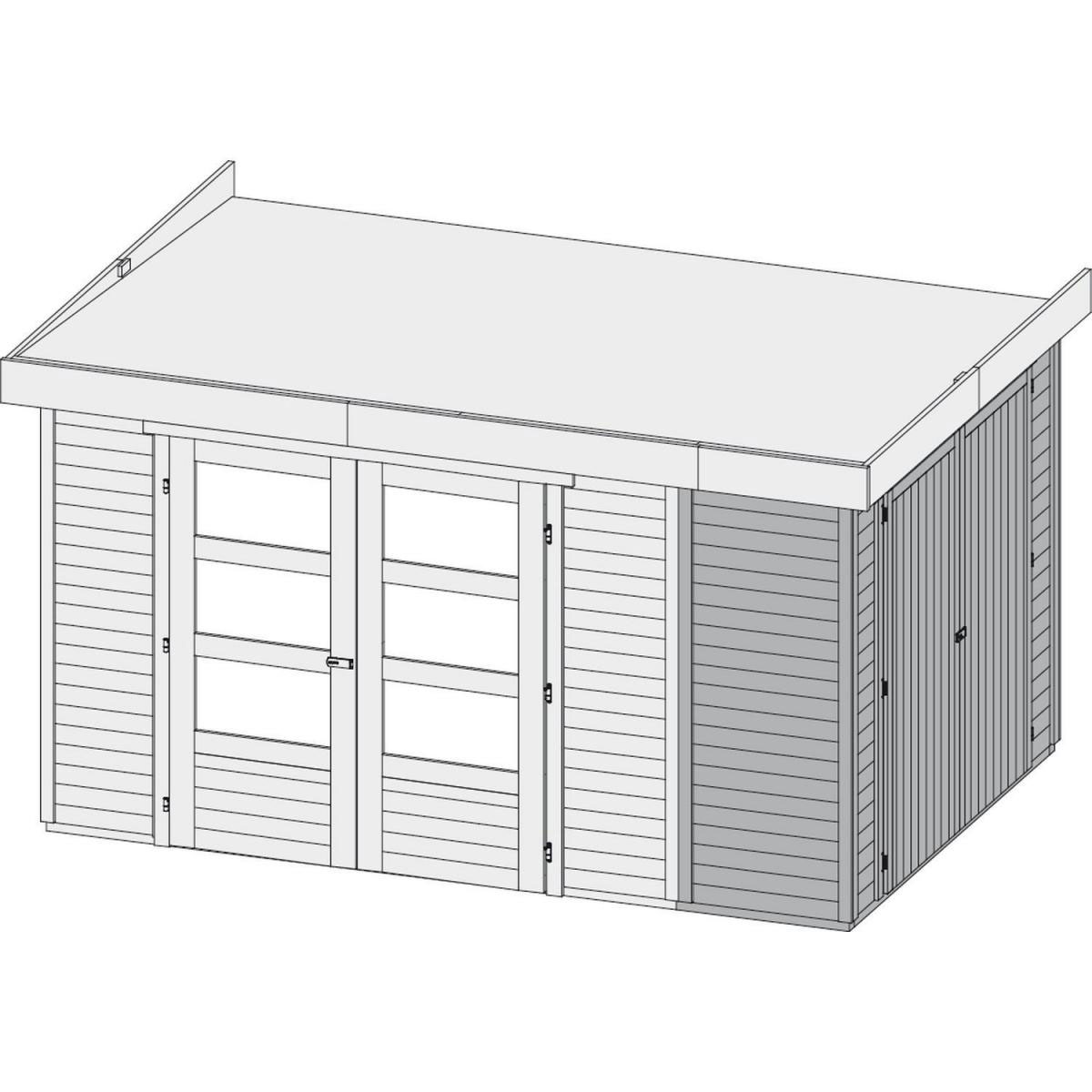 Karibu Gartenhaus Retola 6 inkl Anbauschrank Bild 3