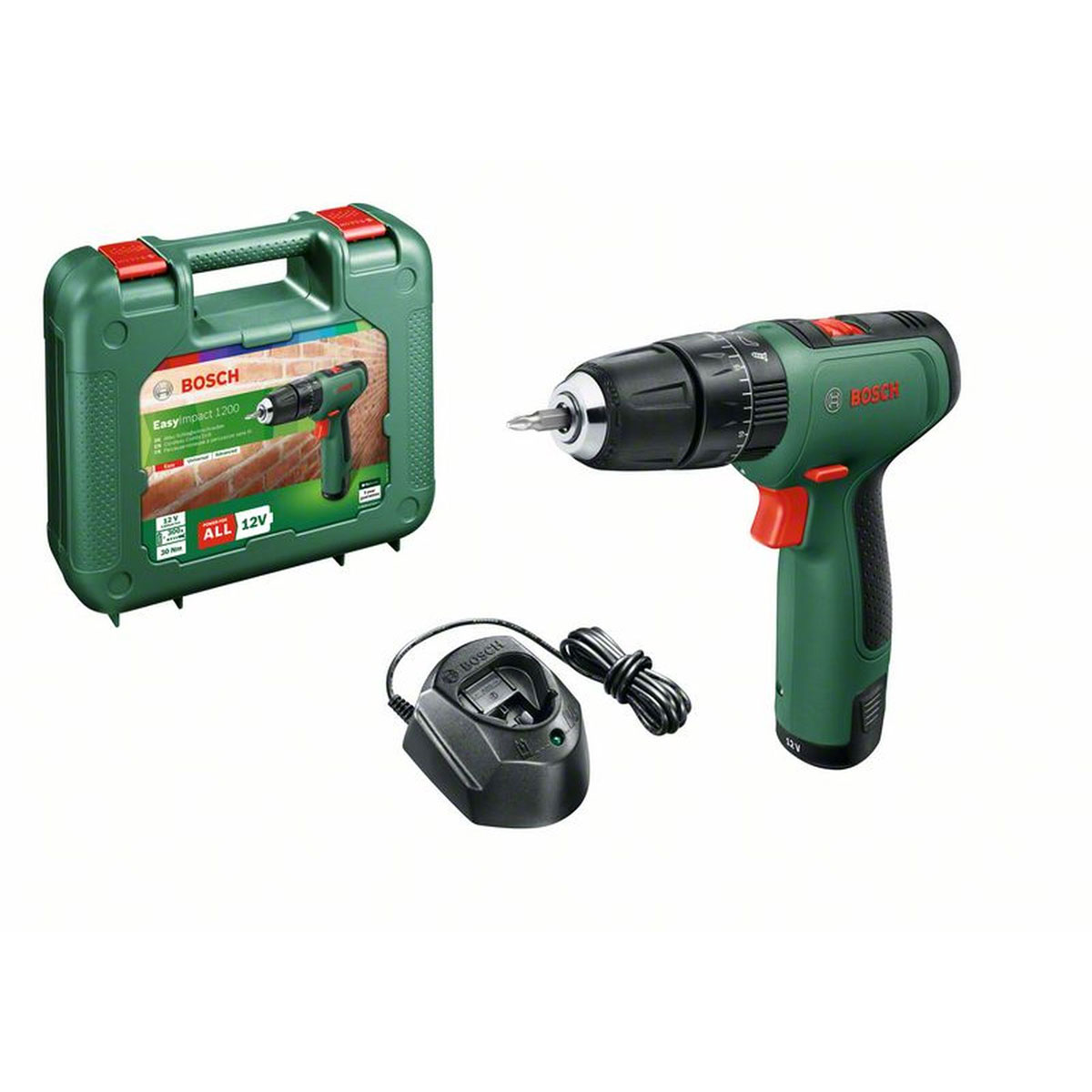 Bosch Akku-Schlagbohrschrauber-Set EasyImpact 1200 1 Akku 4-teilig