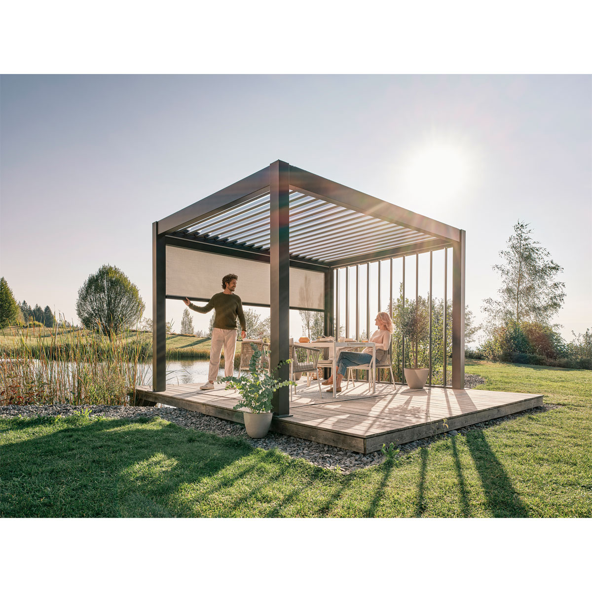 Biohort Sonnenschutzrollo Gr. 3,5 m quarzgrau-metallic Bild 3