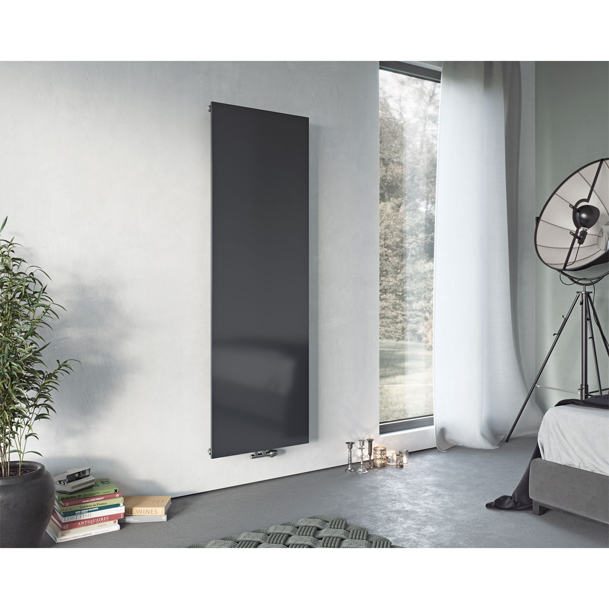 Ximax Raumheizkörper P1 Plan 1800 x 445 mm 670 Watt Mittenanschluss Anthrazit